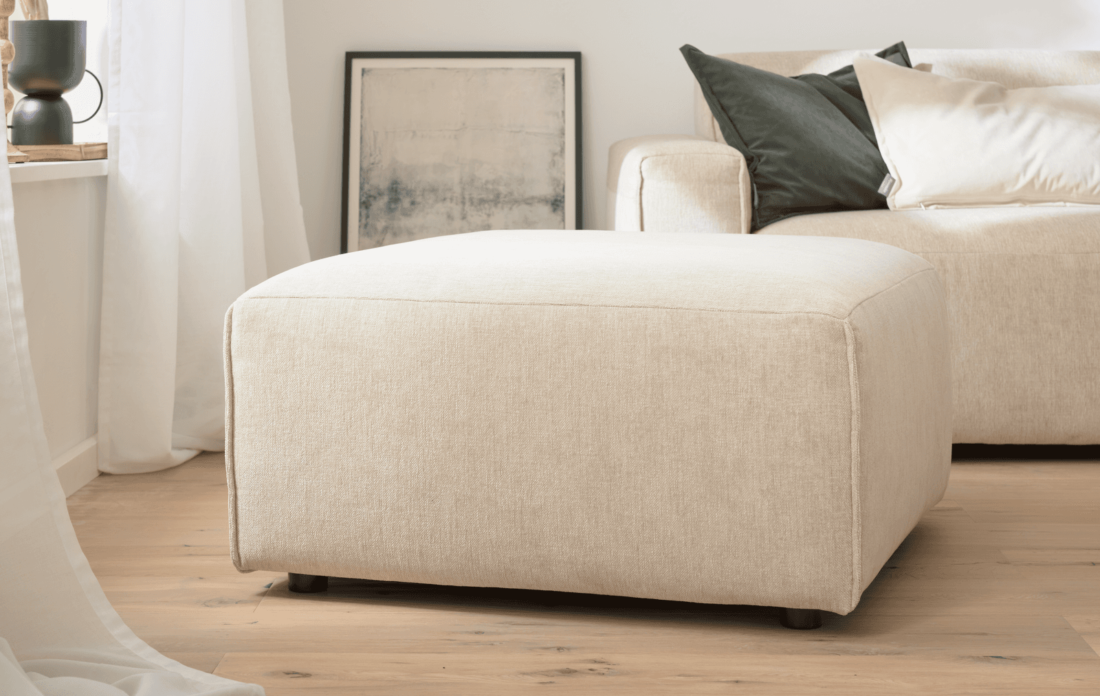 Roomio No. 4100 Hocker Beige, Weiß - hocker - Image 1
