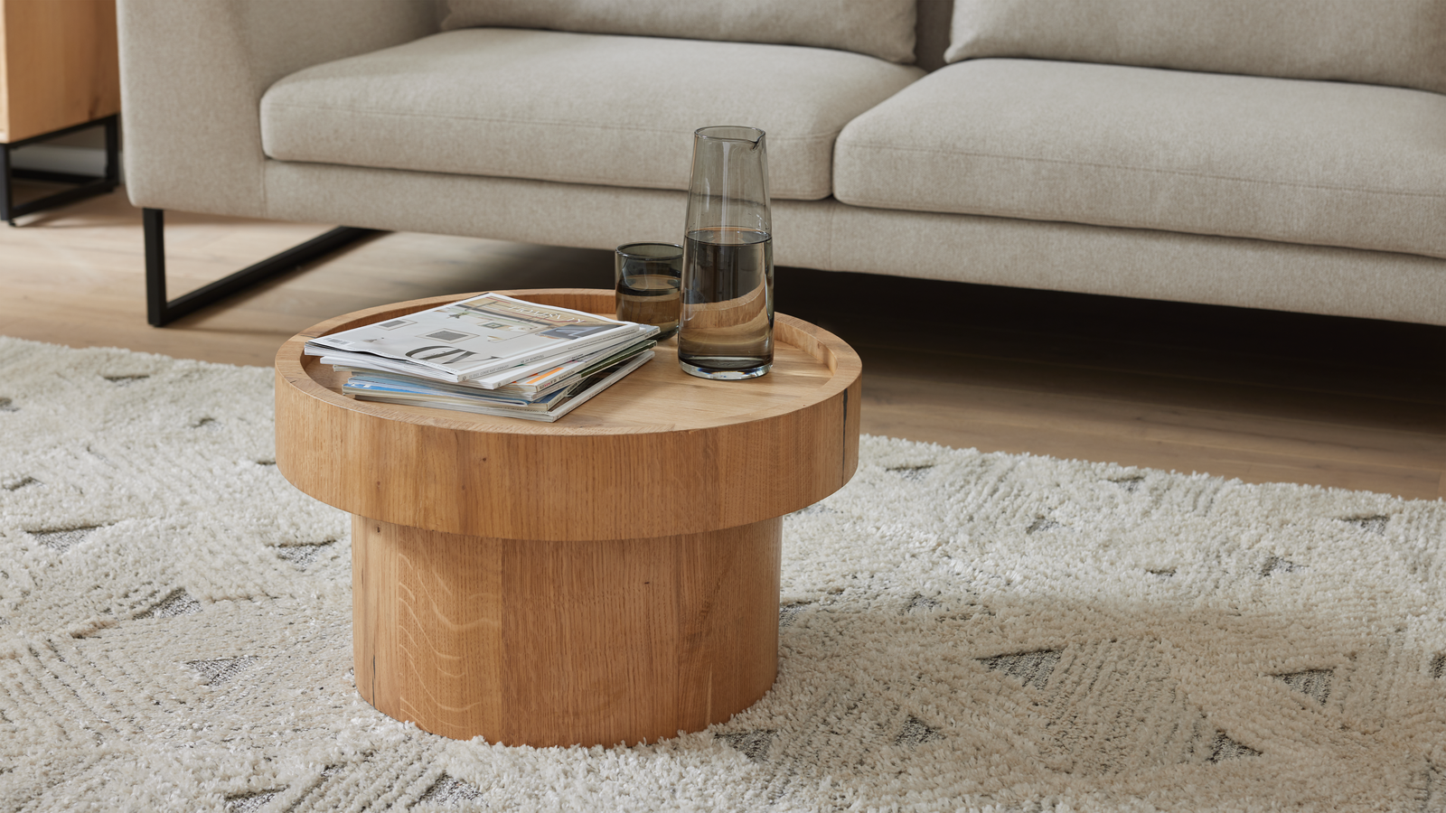 Roomio No. 2002 Couchtisch Eiche Echtholzfurnier 60 cm