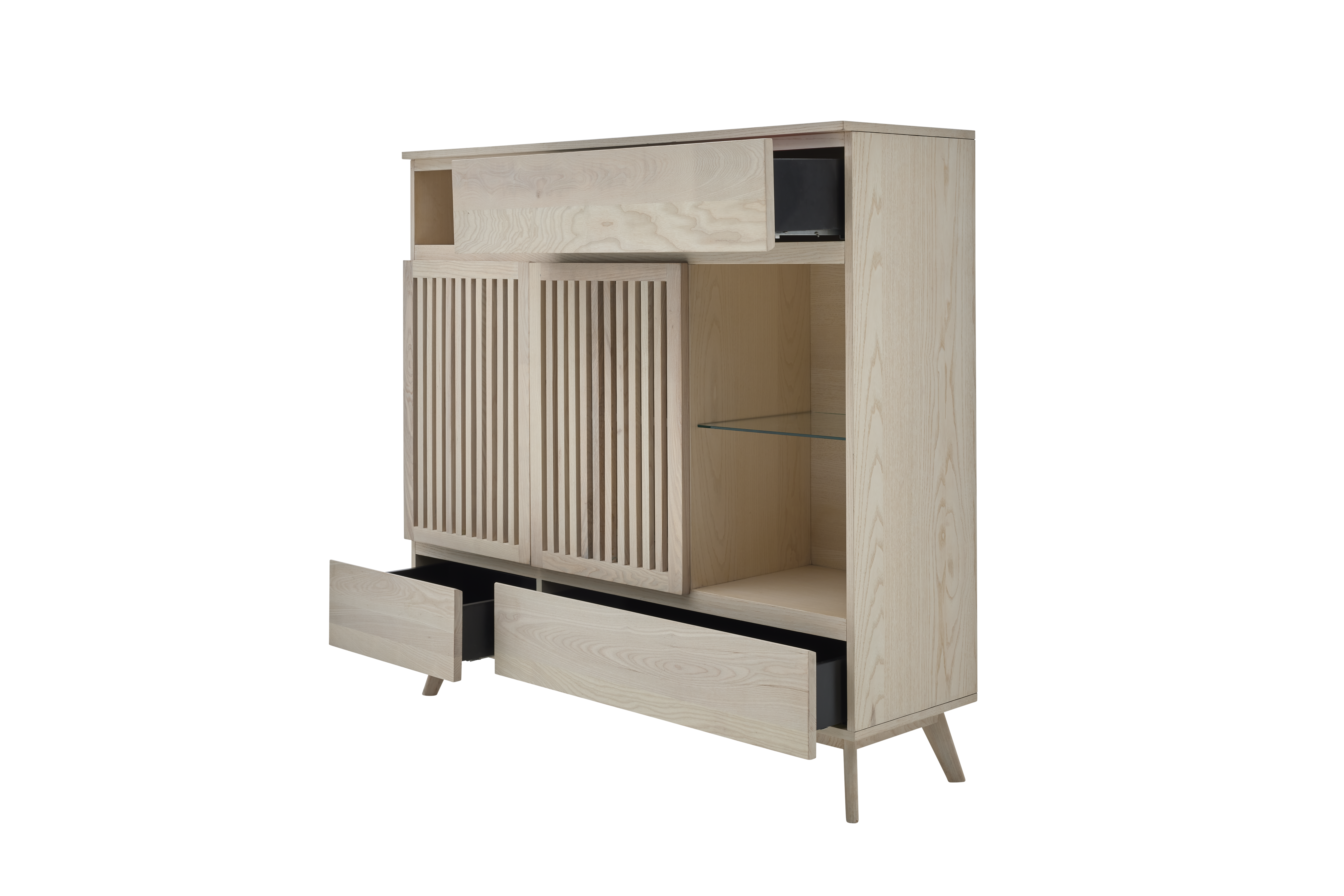 Roomio No. 2000 Highboard Esche Echtholzfurnier