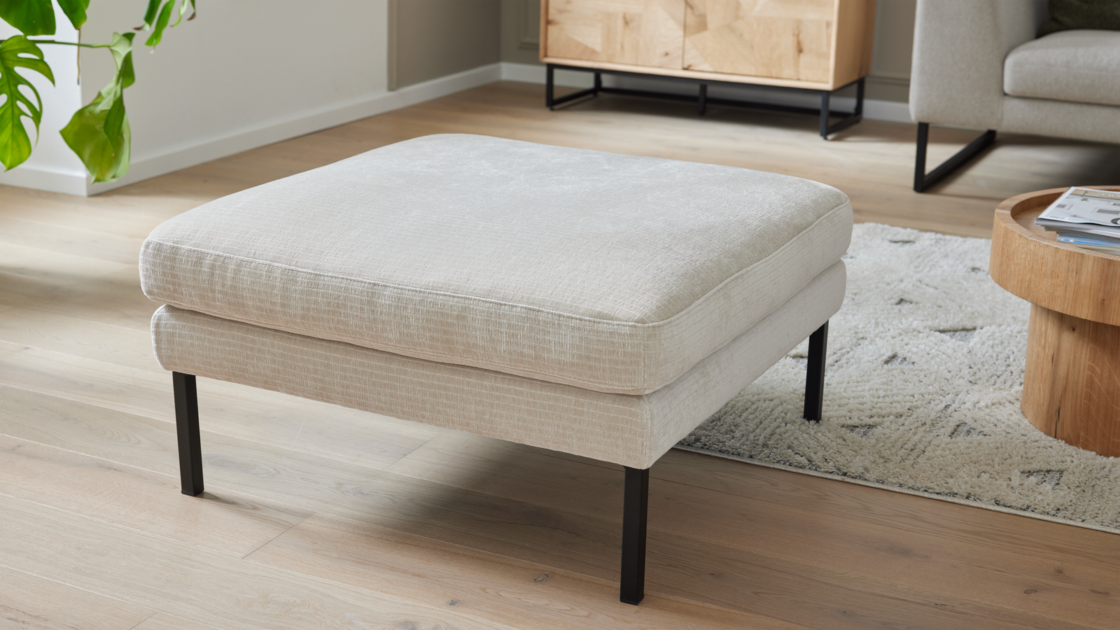 Roomio No. 4101 Hocker Beige 80 x 80 cm